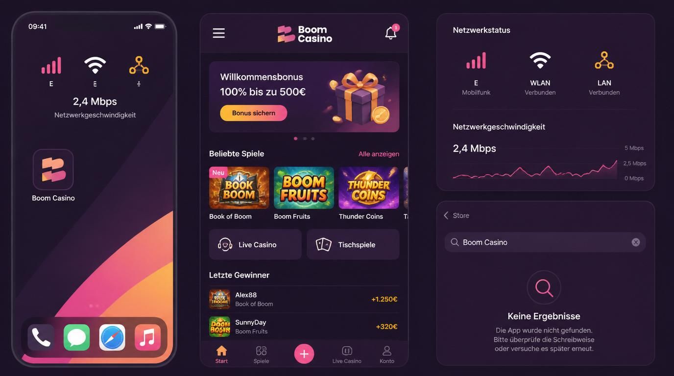 Bild eines Android-Geräts, auf dem die Boom Casino APK-Datei installiert wird und der Benutzer Sicherheitsberechtigungen bestätigt
