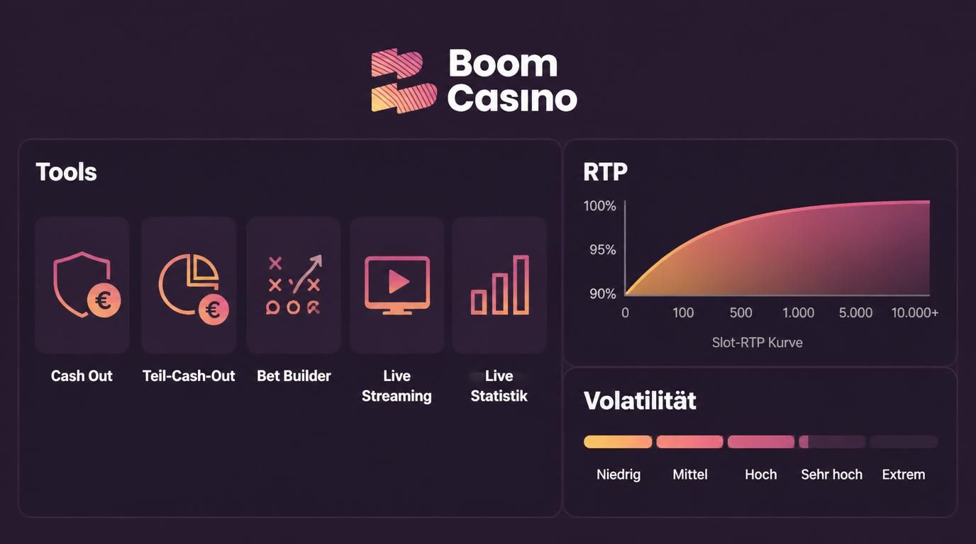 Icons von Wett-Tools und Slot-Statistik, deutsche Beschriftungen